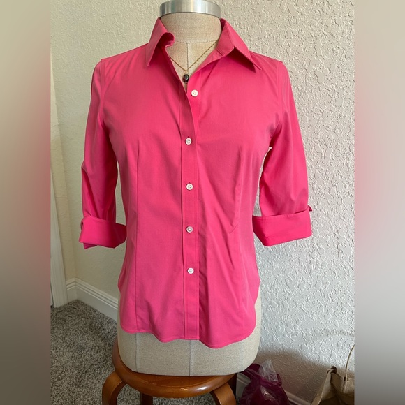 Talbots Wrinkle Resistant 3/4 Length Button Down size 4P - Picture 3 of 14